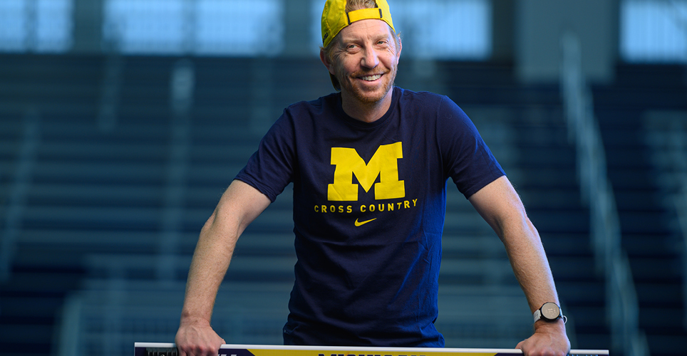Kevin Sullivan, U-M Track & Field and Cross Country Coach, smiling.