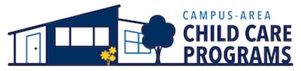image of a house with the words "Campus-Area Child Care Programs"