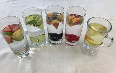 5 waters with fruit and herbs
