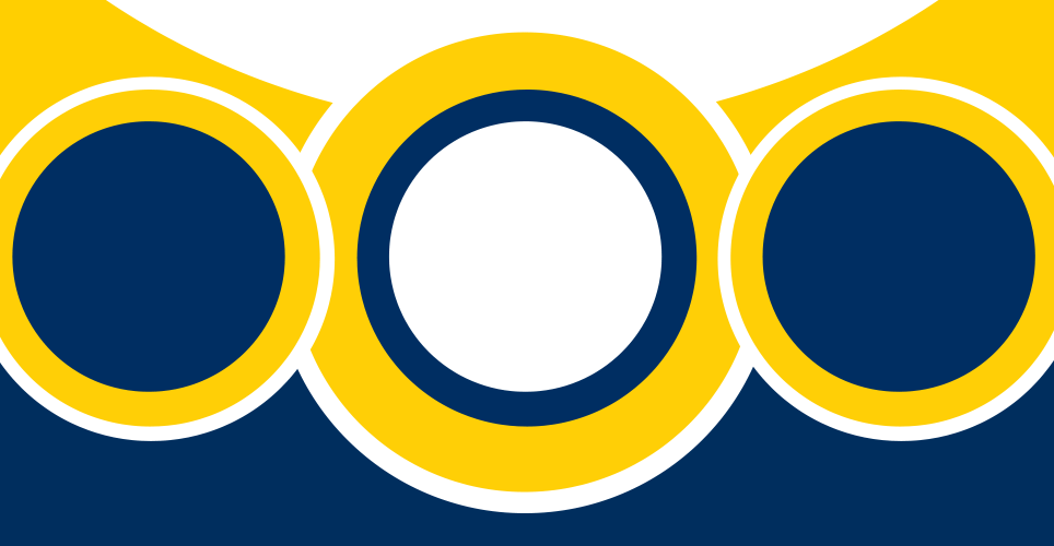 Maize and Blue circles from Connecting the Dots conference design