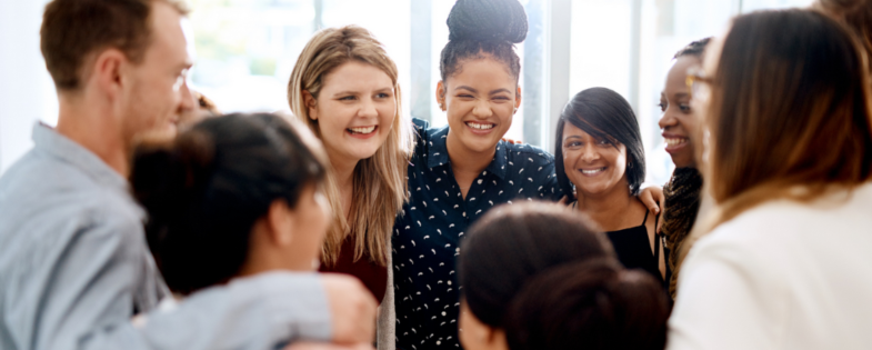 Group of co-workers with happy emotion