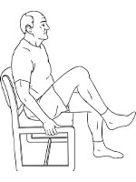 Illustration of a man performing a seated knee raise