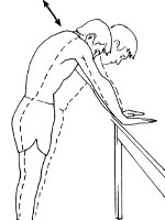 Illustration of man performing a standing shoulder motion