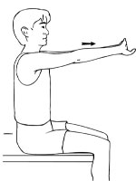 Illustration of man performing wrist flexors