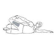Illustration of person laying on their side with leg stretch behind them