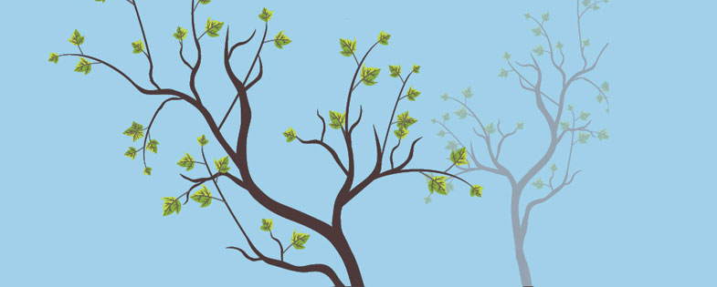 illustration of a tree with few leaves