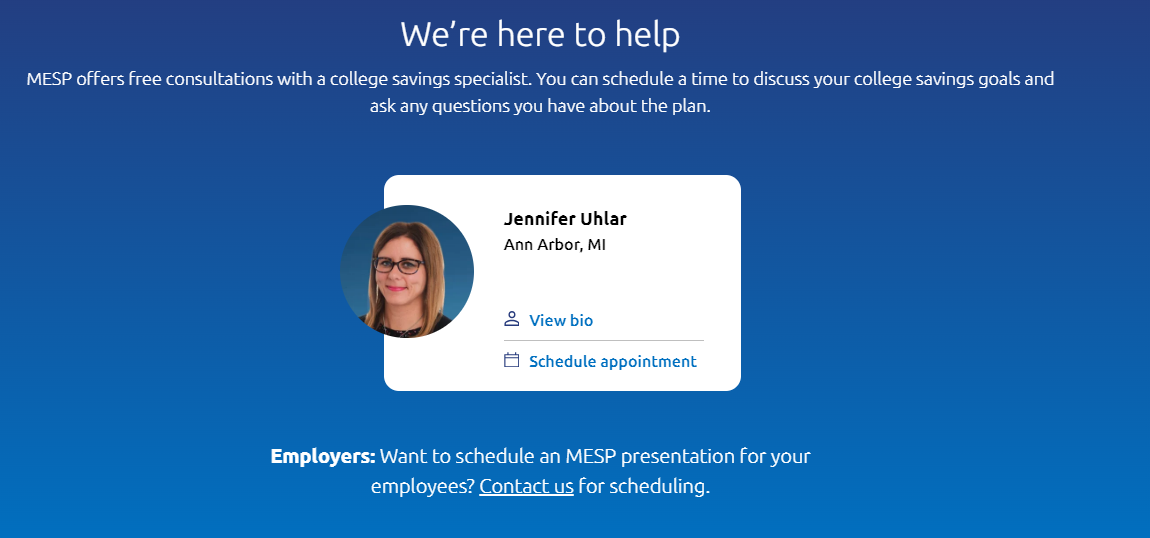 MESP offers free consultations with a college savings specialist