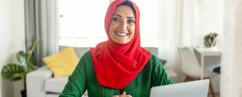 woman smiling