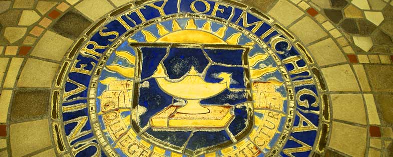 Mossaic sculpture of the U of M seal