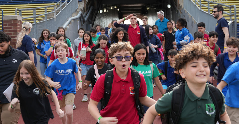 Students entering Michigan Stadium