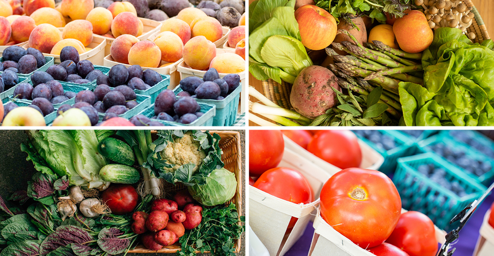 fresh fruits and vegetables, produce boxes
