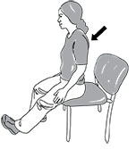 Illustration of a woman performing the seated hamstring stretch