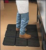man standing on an anti-fatigue mat