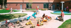 Children playing outside on towsley playground