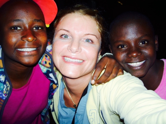 Elizabeth with Millicent and Beryl, two 12-year-old Kenyan Relief orphans