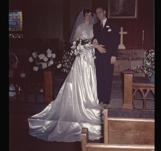 Eunice and Charles Burns on their wedding day