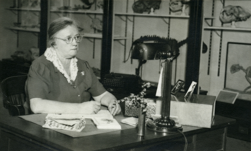 Ruth Buchanan at her desk