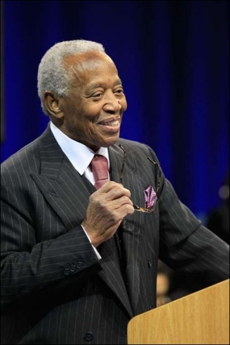 John W. Barfield at podium