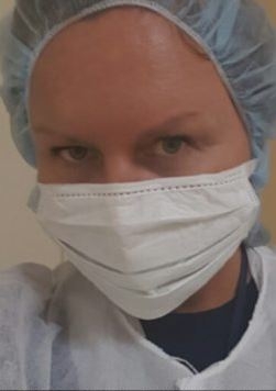Pauleen Vanbuhler wearing surgical mask