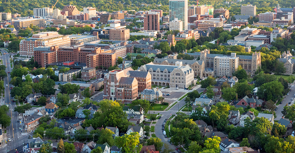 Arial view of Ann Arbor campus