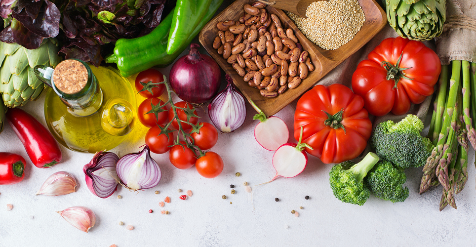 fresh vegetables and fruits