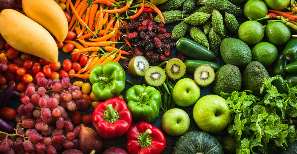 colorful array of fresh fruits and vegetables